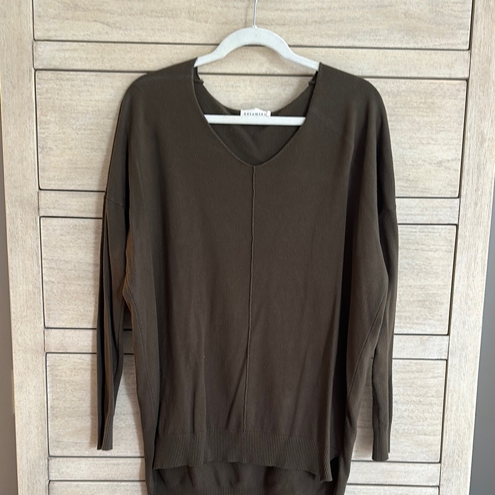 Dreamers Olive V-Neck Sweater